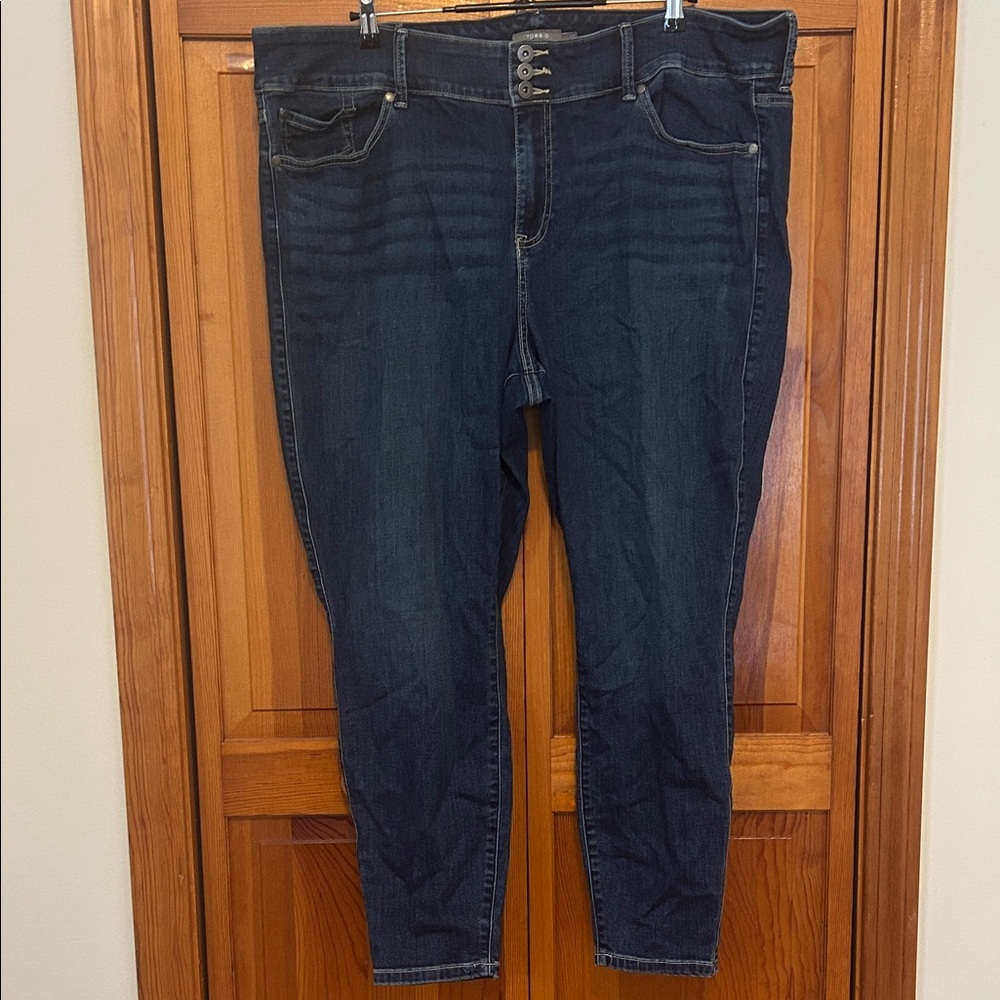 Torrid Dark Blue Super Soft Jeggings Plus 24R EUC Stretch Denim